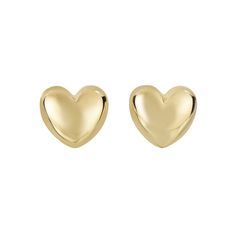 Large heart earring available in 14 karat (white gold, yellow gold and rose gold) Gold Heart Earrings, Gold Heart Earring, Minimalist Earrings Studs, Simple Stud Earrings, Ny City, Puffed Heart, Solid Gold Earrings, Tiny Studs, Heart Shaped Earrings