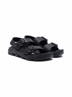 Black rubber Mogami Birko-Flor slingback sandals from BIRKENSTOCK KIDS featuring open toe, side buckle fastening, branded insole, slingback strap, branded insole and flat rubber sole. | Birkenstock Kids Mogami Birko-Flor slingback sandals Kids Sand, Slingback Sandals, Flat Boots, Open Toe Sandals, Sandals Black, Slingback Sandal, Ballet Flat Shoes, Black Rubber, Boot Sandals