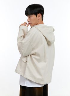 Product Detail Style : Casual Occasion : Back to school Type : Men Detail : Zip up, Hood Print : Solid Material : Cotton Sleeve : Long sleeve Neck : Hood Cotton100 Color : Light beige, Dark gray, Black Made in Korea Model Size Model is wearing size M/L and the color Light beige. Height : 5'9" | 176cm / Top : M / Bottom : L (30 inch) .prddescription table, .prddescription td, .prddescription th { border : 1px solid black; border-collapse : collapse; padding: 10px; } Size(Inch) Size Shoulder Bust Cotton Outerwear With Double-lined Hood, Hooded Khaki Cotton Outerwear, Khaki Cotton Hooded Outerwear, Hooded Windbreaker With Relaxed Fit For Winter, Relaxed Fit Hooded Windbreaker For Winter, Long Sleeve Windbreaker With Adjustable Hood, Urban Cotton Outerwear With Adjustable Hood, Casual Long Sleeve Windbreaker With Pockets, Cotton Windbreaker Hoodie With Pockets