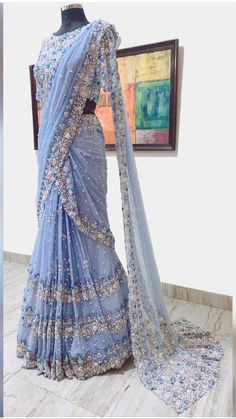 Designer Sarees Wedding, Lehenga Saree Design, Latest Bridal Dresses, Fancy Sarees Party Wear, Half Saree Designs, Saree Designs Party Wear, Bridal Dress Fashion, Indian Gowns Dresses, Saree Blouse Designs Latest