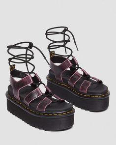 Nartilla Distressed Leather Platform Gladiator Sandals in Black | Dr. Martens Dr Martens Nartilla, Platform Gladiator Sandals, Black Fondant, Black Dr Martens, Black Gladiator Sandals, Womens Gladiator Sandals, Leather Gladiator Sandals, Black Platform, Color Effect