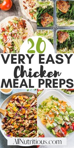 20 very easy chicken meal preps that are ready to be cooked in the oven