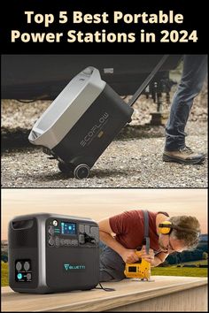 the top 5 best portable power stations in 2020 with images of people working on it