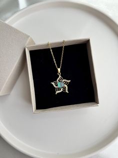 Vintage Style Alloy Star Pendant Necklace With Temperature Color Changing Stone, Elegant Non-tarnish Titanium Steel Chain for Women - Etsy Star Of David Tarnish Resistant Necklace Gift, Star-shaped Stainless Steel Necklace For Gift, Star-shaped Birthstone Necklaces For Gifts, Star-shaped Jewelry For Christmas Gift, Star-shaped Christmas Gift Jewelry, Christmas Star-shaped Jewelry Gift, Christmas Gift Stainless Steel Jewelry, Chain For Women, Star Pendant Necklace