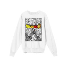 He'll love the look of this men's Dragon Ball Super Group long sleeve graphic pullover. He'll love the look of this men's Dragon Ball Super Group long sleeve graphic pullover. FEATURES Crewneck Long sleeveFABRIC & CARE Cotton Machine wash Imported Size: XXL. Color: White. Gender: male. Age Group: adult. Winter Long Sleeve Sweatshirt With Character Print, Winter Long Sleeve Sweater With Character Print, Pop Culture Long Sleeve Hoodie With Letter Print, Winter Character Print Long Sleeve Tops, Pop Culture Long Sleeve Tops With Graphic Print, Winter Graphic Design Long Sleeve Sweatshirt, Long Sleeve Sweater With Graphic Print For Streetwear, Winter Long Sleeve Tops With Character Print, Character Print Hoodie For Streetwear