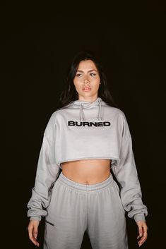 Brnd Crop Hoodie - BURNED Studio Oversized Cropped Hoodie, Joggers Outfit, Hoodie Size Chart, Sweatshirt Set, Crop Hoodie, Boutique Fashion, Comfy Cozy, Printing Center, Cotton Fleece