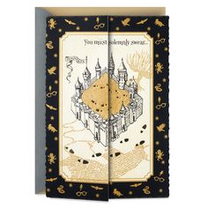 a card with an image of a castle on it and the words you must seriously swear