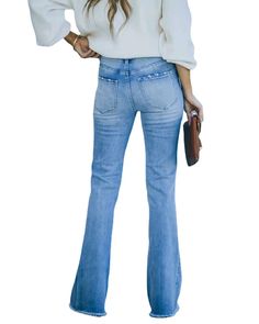 Step back in time with our Women's Retro Wide Leg Jeans, combining vintage charm with modern flair. These flare jeans feature a high waist and relaxed wide leg, offering a timeless look. Crafted from durable, high-quality denim, these flare jeans ensure both comfort and durability for all-day wear. Whether dressing up or keeping it casual, these flare jeans are versatile for any occasion. Elevate your wardrobe with classic wide leg jeans and enjoy the retro elegance that never fades. Chic Flare Denim Pants, Retro Wide Leg Washed Blue Bottoms, Chic Flare Jeans With Pockets, Dark Wash Non-stretch Wide Leg Flare Jeans, Retro High Waist Non-stretch Jeans, Chic Denim Blue Flare Jeans With Pockets, Retro Wide Leg Stretch Jeans, Non-stretch High-waisted Flare Jeans With Pockets, Retro High Rise Non-stretch Flare Jeans