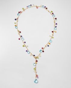 Get free shipping on Marco Bicego Paradise 18K Yellow Gold Diamond Lariat with Mixed Stones at Neiman Marcus. Shop the latest luxury fashions from top designers. Luxury Drop Multi-stone Jewelry, Luxury Multicolor Briolette Necklace, Luxury Multicolor Briolette Jewelry, Luxury Multicolor Briolette Necklaces, Luxury Briolette Drop Necklace, Luxury Gemstone Drop Necklace, Luxury Yellow Gold Briolette Gemstones, Luxury Multicolor Single Strand Necklace, Luxury Multicolor Single Strand Necklaces