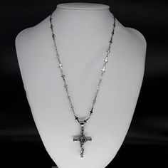 Silver Cross Necklace With Clavicle Chain, Silver Spiritual Cross Necklace With Clavicle Chain, Spiritual Silver Adjustable Chain Necklace, Silver Cross Pendant Necklace With Clavicle Chain, Silver Pendant Cross Necklace With Clavicle Chain, Silver Spiritual Clavicle Chain Necklace, Silver Cross Jewelry With Adjustable Chain, Silver Chain Necklace With Cross Pendant, Silver Pendant Cross Necklace