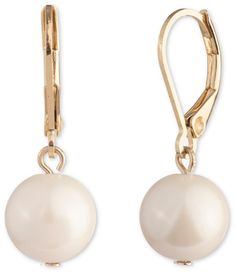 From Lauren Ralph Lauren&#x2C; these earrings feature: Pearl Drop Gold tone&#x2C; brassPost closureApprox. 9" L x 0.5" WImported. Bridal Jewellery Earrings, Pearl Accessories, Accessories Jewelry Earrings, Earrings Rings, Drop Earring, Gold Drop Earrings, Pearl Drop Earrings, Ear Jewelry, Dillard's