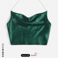 Shein, Dark Green Top, Perfect For Going Out Dark Green Top Outfit, Green Crop Top Outfit, Surprise Dance Outfits, Green Top Outfit, Dark Green Top, Surprise Dance, Tops Shein, Green Crop Top, Crop Top Outfits