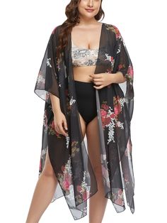 Brand Name:NonePattern Type:FloralMaterial:PolyesterMaterial:NylonOrigin:CN(Origin) Casual Black V-neck Kimono, Chic Black V-neck Kimono, Black Long Kimono For Beach Cover-up, Black V-neck Kimono For Fall, Black Spring Beach Kimono, Spring Beach Black Kimono, Black Kimono For Spring Beach Cover-up, Black Spring Kimono For Beach Cover-up, Spring Beach Kimono In Black