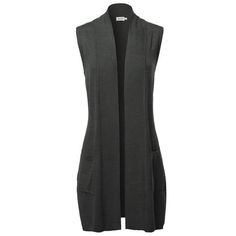 A2Y Women's Open Front Long Sleeveless Draped Side Pockets Vest Knit Sweater SIZE Available in 4 sizes: Small, Medium, Large, X-Large We strive to provide the best fitting tops possible and guarantee that they will be delivered within our stated size tolerance. Size tolerance for all measurements is +/- 5%. FABRIC 70%VISCOSE 30%NYLON SERVICE If you have any problems whether before or after the purchase, do not hesitate to contact us. We will try our best to deliver a satisfactory solution to hel Vest Knit, Pocket Vest, Sweater Vest Women, Viscose Fabric, Sweater Black, Cardigans For Women, Front Open, Black Sweaters, Charcoal Grey