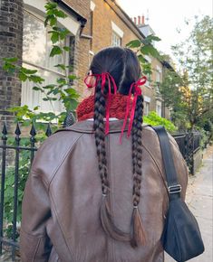 Ribbon Hairstyle, 가을 패션, Aesthetic Hair, Hair Dos, Hair Day, Pretty Hairstyles, Hair Looks, Hair Goals, Hair Tutorial