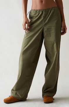 The Green Low Rise Parachute Pants from PacSun bring comfort and style back into your everyday look. These low-rise pants have an adjustable shock cord waistband with side hand pockets, and a loose, baggy fit. PacSun Womens Green Low Rise Parachute Pants size XS Low Rise Pants, My Mobile Number, Baggy Fits, Pacsun, Everyday Look, Parachute Pants, Low Rise, Casual Pants, Womens Bottoms