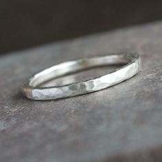 Kala - Hammered Sterling Silver Ring Band in Brushed Matte finish Vintage Engagement Rings Art Deco, Silver Ring Band, Hammered Silver Ring, Sterling Silver Promise Rings, Diamond Cluster Engagement Ring, Antique Diamond Rings, Sterling Silver Rings Bands, Hammered Sterling Silver, Art Deco Engagement Ring