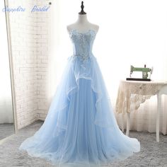 Fantasy Prom Dress, Soft Blue Wedding, Light Blue Wedding Dress, Sapphire Blue Weddings, Blue Quinceanera, Prom Dresses Long Blue, Blue Wedding Dress, Wedding Dresses Images, Fancy Sapphire