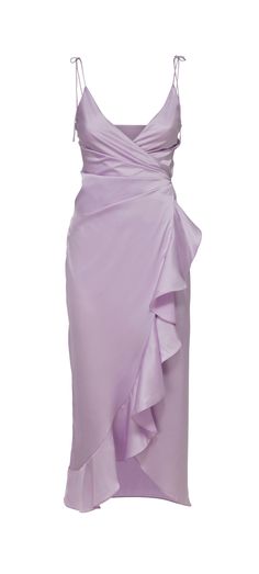 Lisa Dress, Lavender Dress, Soft Lavender, Silk Midi Dress, Satin Midi Dress, Shopping Day, Romantic Style, Purple Dress, Skirt Pants