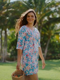 FINAL SALE! No returns or exchanges allowed. Our Sleep Shirt is so comfortable you won't want to change out of it - in fact, we designed this product with that in mind. Get great coverage (no peek-a-boos) and comfort in one lightweight, packable, breathable dress. It's perfect for sleep, lazy mornings, greeting the delivery man, or slumber parties with your girls!Fabric | A bamboo and cotton blend with spandex that drapes well without clinging and gets cozier with every wash! It's an office favo Paisley Color, Lazy Morning, Blue Backdrops, Slumber Parties, Sleep Shirt, Delivery Man, Getting Cozy, Comfy Fits, Cotton Spandex