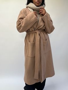 Na Nin Christine Coat / Available in Latte and Sienna – NA NIN Long Belted Wool Outerwear, Belted Long Wool Outerwear, Long Wool Belted Outerwear, Beige Wool Outerwear For Daywear, Chic Long Cashmere Outerwear, Luxury Beige Wool Coat With Pockets, Beige Belted Outerwear For Daywear, Beige Winter Outerwear With Self Belt, Beige Cashmere Outerwear For Daywear