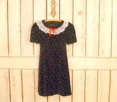 Girls vintage black velvet floral ruffle lace dress Ruffle Lace Dress, Sequin Kimono, Green Roses, Canyon Road, Green Rose, Floral Ruffle, Cute Skirts, Soft Black, Black Velvet