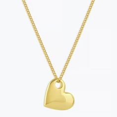 Gorjana Lou Heart Pendant Necklace - The Cottage Gold Delicate Chain Necklace With Heart Pendant, Gold-tone Heart Pendant Necklace With Adjustable Chain, Gold-tone Heart Necklace With Adjustable Chain, Gold Heart Necklace With Gold Chain, Gold-tone Gold Plated Heart Necklace, Elegant Gold Chain Necklace With Heart Pendant, Gold-tone Gold-plated Heart Necklace, Elegant Heart Pendant Charm Necklace On Gold Chain, Classic Charm Necklace With Heart Pendant And Adjustable Chain