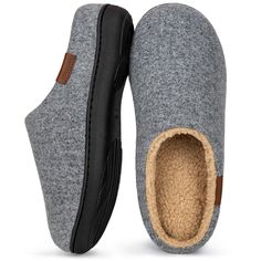 PRICES MAY VARY. Comfortable easy-wear: Featuring a wool-like upper and a warm fuzzy lining, these cozy slippers hug your feet with a soft and luxury touch. 60 D memory foam is tailored to your different foot types and provides good arch support for all-day comfort Non-slip rubber sole: With a durable and anti-skid sole, this slip-on enables you to walk confidently on slippery or wet floors. When you are preparing for a travel, you can carry these comfy portable slippers in your luggage Perfect Casual Wool Slippers For Winter, Winter Slippers With Faux Fur Lining For Loungewear, Winter Faux Fur Lined Slippers For Loungewear, Cozy Wool Slippers For Winter, Winter Loungewear Slippers With Faux Fur Lining, Cozy Outdoor Winter Slippers, Winter Home Slippers, Walk Confidently, Felt Slippers