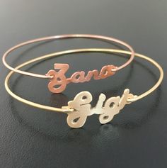 Personalized Name Bangle Bracelet-FrostedWillow Push Presents, Mom's Birthday, Bangles Making, Great Gifts For Mom, Custom Initials, Mom Birthday, New Mom, Bangle Bracelet, Baby Showers