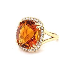 10 CT TOP QUALITY CITRINE WITH IDEAL CUT ACCENT DIAMONDS SET Sparkling Rings, Yellow Gold Ring, Austin Texas, Yellow Gold Rings, Druzy Ring, Ring Designs, Gold Ring, Citrine, Heart Ring