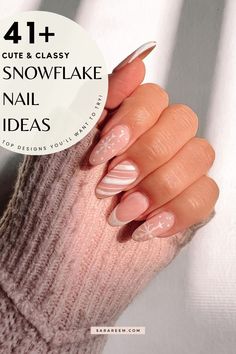 Get inspired with these stunning snowflake nails for Winter 2024! Perfect for adding a touch of elegance and sparkle to your winter look, these nail designs feature everything from classic white snowflakes to bold chrome, French tips, and trendy colors like blue, green, pink, and red. Whether you prefer short, oval, almond, or square nails, these easy and classy nail art ideas will keep you looking chic and cozy. Perfect for Christmas, holiday parties, and all your winter events! #SnowflakeNails Ivory Nails, Snowflake Nail Design, Classic Nail Art, Classy Nail Art Ideas, Glitter French Tips, Snowflake Photos, Chic Holiday, Winter Event