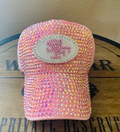 49ers Blingy Sports Hat You will sparkle, bling and shine with this custom 49ers Sports Hat.  Cheer on your favorite team and do it with style. Pink blinged out San Francisco 49ers adjustable snap back hat.  Please note hat is made to order. Processing time is 1 to 2 weeks. 49er Crochet Hat, Sports Hat, Snap Back Hat, Back Hat, Sport Hat, Style Pink, Snap Back, Snap Backs, San Francisco 49ers