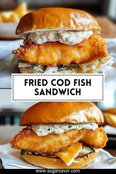 fried fish sandwich with ranch dressing and mayonnaise