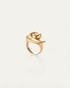 A statement-making ring that will turn heads, the water-durable Dylan Ring captures the beauty and curves of a nautilus in a major way. Finished in high-polish gold. gold ion-plated steel finish: high polish 14k Gold Ear Cuff, Horseshoe Ring, Animal Ring, Heel Accessories, Jenny Bird, Gold Ear Cuff, Bar Studs, Puffy Heart, Anklet Bracelet