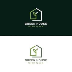 the green house logo is shown on two different logos, one with an image of a house