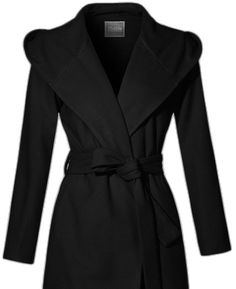 Solid Color Hooded Outerwear For Work, Black Hooded Outerwear For Work, Black Long Coat Hooded Jacket For Fall, Black Long Hooded Jacket For Fall, Hooded Outerwear For Work, Chic Hooded Outerwear For Cold Weather, Winter Workwear Hooded Jacket, Elegant Hooded Solid Outerwear, Elegant Solid Hooded Outerwear