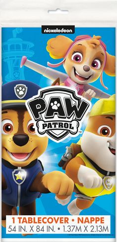 Paw Patrol Plastic Table Cover - 1 Each or 12 Table Covers/Unit  - Party Direct Paw Patrol Mantel, Paw Patrol Happy Birthday Backdrop, Paw Patrol Table Cloth, Paw Patrol Birthday Set Up, Games For Paw Patrol Birthday Party, Paw Patrol Rescue Knights Birthday, Fourth Birthday Boy Theme Paw Patrol, 2nd Birthday Party Paw Patrol Boy, Paw Patrol Table Setting