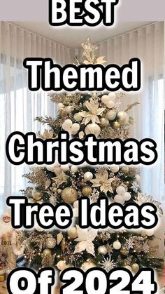 Christian Themed Christmas Trees, Ideas For A Christmas Tree, Tree Decor Ideas Christmas, Bell Themed Christmas Tree, White Satin Ribbon Christmas Tree, Designer Christmas Tree Inspiration Glam, Christmas Tree Ideas 6ft, Cute Christmas Tree Decor, Best Christmas Tree Color Schemes