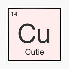 the element for cutie is shown in black and white on a light pink background