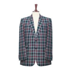 This Chiragh Apparel Blazer Is An Elegant Upgrade On Dapper Tailoring And Features Rich Shades In A Sumptuous Fabric For Elegant Opulence. Fashioned From Premium Quality Wool, This Plaid Check Blazer Features Full Lining In Japanese Silk, A Notch Lapel, Two-Button Closure And Single-Vented Back. A Left Chest Pocket And Three Flap Pockets Appoint The Front While The Inside Has Two (2) Pockets On The Left And One (1) Pocket On The Right. Choose This Elegant Blazer For Your Next Office Business Mee Elegant Red Tweed Jacket For Formal Occasions, Red Festive Semi-formal Blazer, Classic Red Tweed Jacket For Formal Occasions, Elegant Fitted Red Tweed Jacket, Elegant Red Fitted Tweed Jacket, Tailored Red Tweed Jacket For Formal Occasions, Festive Single-breasted Suit With Notch Lapel, Red Fitted Tweed Jacket For Formal Occasions, Notch Lapel Blazer For Business And Festive Occasions