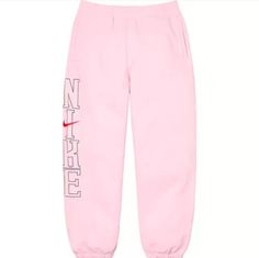 Brand new Nike x Supreme sweatpants. Extra Large Light Pink Supreme Sweatpants, Sweatpants Nike, Pink Sweatpants, Active Wear Pants, New Nike, Comfy Outfits, Light Pink, Extra Large, Active Wear