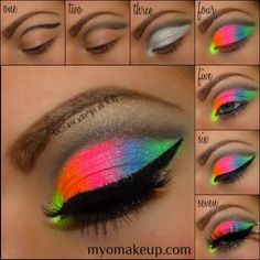 Neon Eyeshadow, Rave Hair, Dance Stuff, 80s Theme