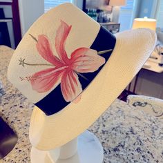 Brand New, Never Worn. My Husband Purchased It In Key West For Me, But It Doesn’t Look Good On Me. Pink Beach Hat Bands, Spring Pink Straw Hat, Pink Summer Panama Hat For Spring, Pink Panama Hat For Spring And Summer, Pink Straw Sun Hat, Adjustable Pink Panama Hat For Spring, Summer Pink Fedora Straw Hat, Pink Summer Fedora Straw Hat, Pink Fedora Straw Hat