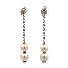 * Mikimoto 18k White Gold Diamond Pearls In Motion Drop Dangle Stud Earrings * Length: 1-3/4" * Width: 5/16" * Two Pearls Measure Approximately 7.0 Mm Each * Two Pearls Measure Approximately 8.0 Mm Each * Two Round Diamonds Measure Approximately 2.5 Mm Each * Weight: 5.3 Tgw * Marked: Makers Mark * 750 * Mikimoto * Condition: As Pictured. Earring Backs Not Included * Retail Price: $2800 * G3486 Mikimoto Jewelry, Earring Backs, White Gold Diamonds, Makers Mark, Round Diamonds, Gold Diamond, Jewelry Earrings Dangle, Silver Gold, Etsy Earrings