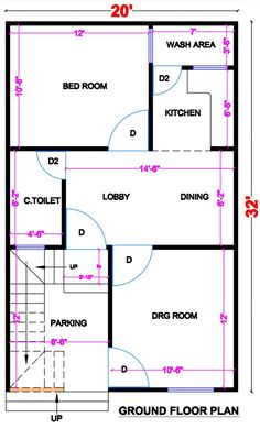 the floor plan for a two story house