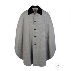 Size Eu 46. Houndstooth Cape. Authentic. Velvet Collar. Two Front Pockets, Extra Button And Gucci Hanger. 100% Wool Made In Italy Dark Academia Aesthetic. My Height Is 5”5 Gucci Wool Outerwear For Work, Gucci Luxury Wool Outerwear, Gucci Black Formal Outerwear, Gucci Tailored Wool Outerwear, Luxury Wool Outerwear With Houndstooth Pattern, Luxury Houndstooth Outerwear For Winter, Luxury Houndstooth Winter Outerwear, Gucci Classic Business Outerwear, Classic Black Gucci Outerwear