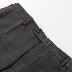 Incotex Gray 38 Elegant Cotton Bottoms With Flat Front, Formal Wide Leg Cotton Bottoms, Formal Wide Leg Cotton Pants, Cotton Business Pants, Business Cotton Long Pants, Fitted Linen Pants With Button Closure, Tailored Wide Leg Cotton Work Pants, Flat Front Pants With Extra Button For Workwear, Formal Wide Leg Cotton Work Pants