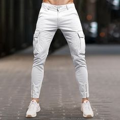 Season:Spring  Summer; Fabric:Cotton Blend; Gender:Men's; Style:Basic,Fashion; Elasticity:Micro-elastic; Occasion:Holiday,Daily,Casual; Fit Type:Regular Fit; Function:Breathable,Comfort; Waistline:Mid Waist; Pattern:Plain; Design:Zipper; Pants Type:Chinos,Summer Pants,Casual Pants,Cargo Pants,Trousers; Fly Type:Button; Front page:FF; Listing Date:08/07/2024; Hips:null; Length:null; Waist:null; Fit US Size:null; Fit UK Size:null; Fit EU Size:null; Pants Length:Full Length Fitted Cotton Bottoms With Zipper Closure, Slim Fit Straight Leg Pants With Zipper Closure, Casual Stretch Pants With Zipper Closure, Stretch Ankle-length Cargo Pants, Trendy Slim Fit Bottoms With Pockets, Casual Trousers With Zipper Closure, Stretch Ankle-length Cargo Bottoms, Non-stretch Ankle-length Cargo Pants With Side Pockets, Casual High Waist Cargo Pants With Zipper Closure