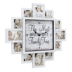 the most important times is family time framed photo collage with 6 photos in it