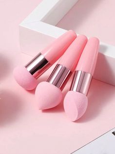 Pink  Collar  PUR  Air Cushion Sponge Embellished   Beauty Tools Cute Makeup Tools, Cute Beauty Products, Makeup Tools Aesthetic, Cute Makeup Products, Make Up Supplies, Koleksi Makeup, Make Up Kits, Makeup Toys, Mack Up